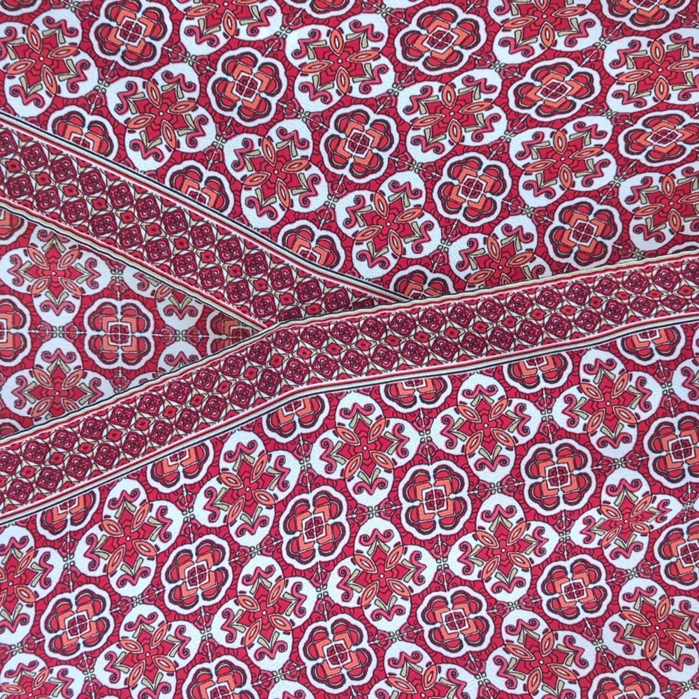 Max Studio Burgundy/Red Patterned Wrap Blouse - image 3